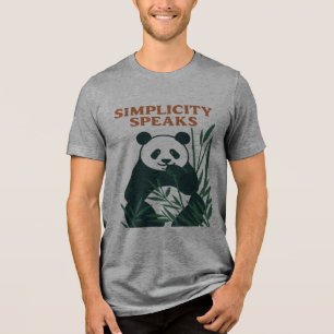 Zen Panda - Simplicity Speaks Design Tri-Blend Shirt