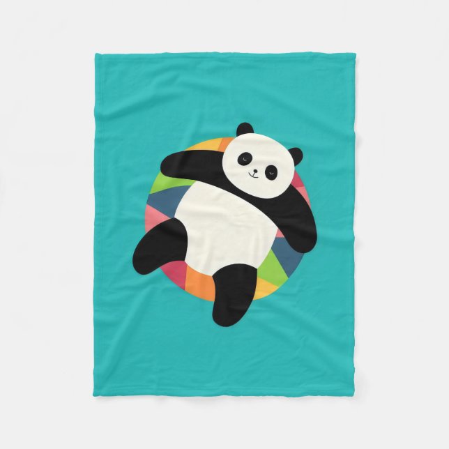 Zen Panda Spin Fleece Blanket (Front)