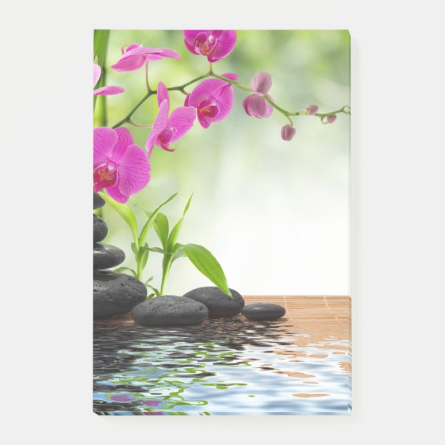 zen,peace,pink orchid,beautiful,spa,healing,yoga,c post-it notes (Front)