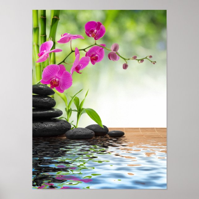 zen,peace,pink orchid,beautiful,spa,healing,yoga,c poster (Front)