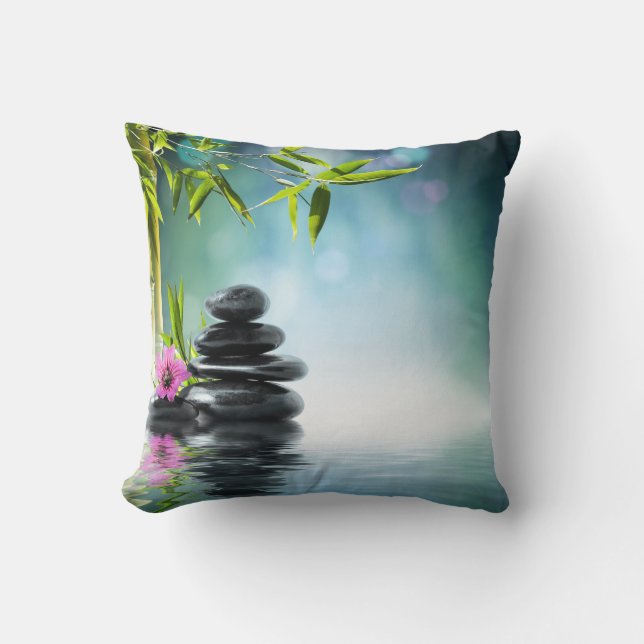 Zen peace yoga stillness meditation nature cushion (Front)
