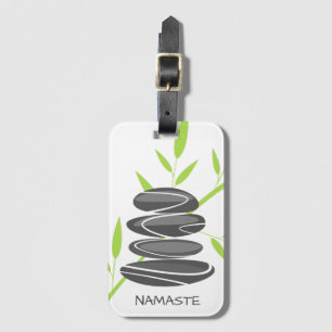 Zen pebble stone Personalised travel lugage tags