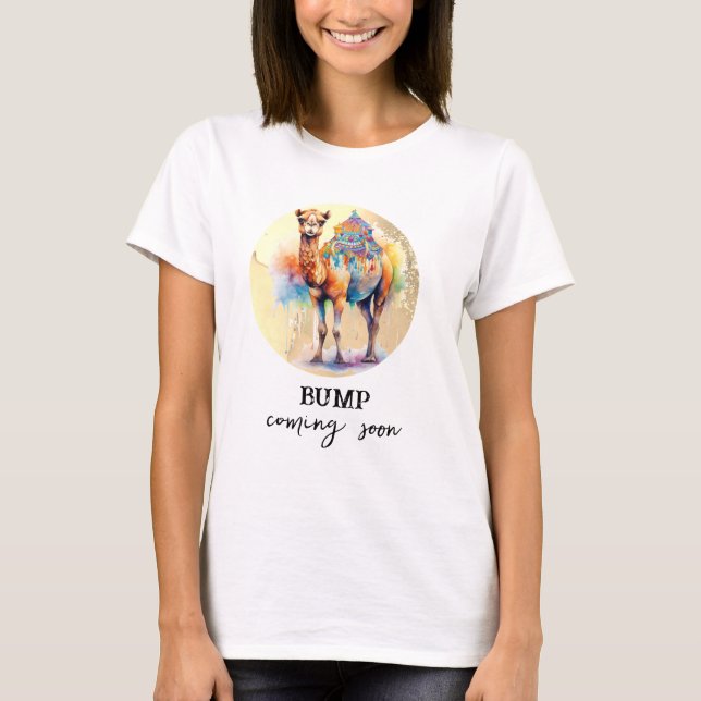 *~* Zen Pregnancy Announcement  CAMEL SC5 T-Shirt (Front)
