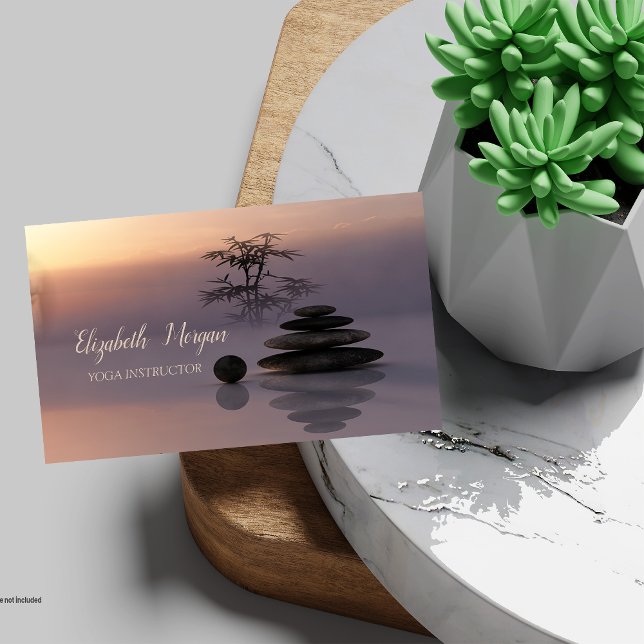 Zen,Psychologist Therapist,Stones,Yoga Instructor Business Card (Creator Uploaded)