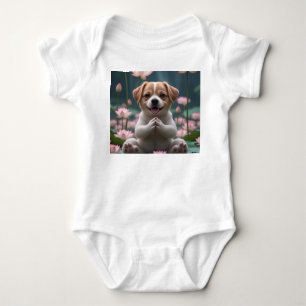 Zen Puppy on Lotus - Baby Bodysuit