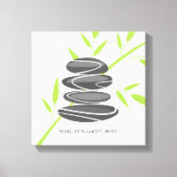 Zen quote pebble stones stacking canvas wall art