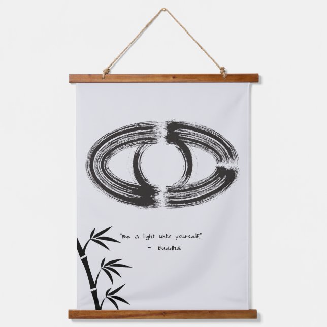 Zen Quote: Wisdom and Meditation Hanging Tapestry (Front)