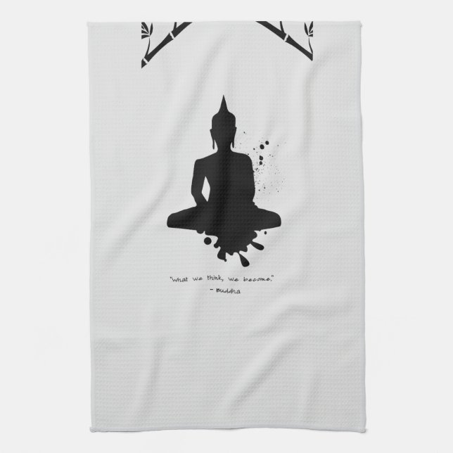 Zen Quote: Wisdom and Meditation Tea Towel (Vertical)