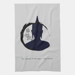 Zen Quote: Wisdom and Meditation  Tea Towel