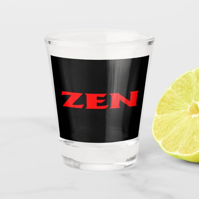 Zen red black shot glass (Front)