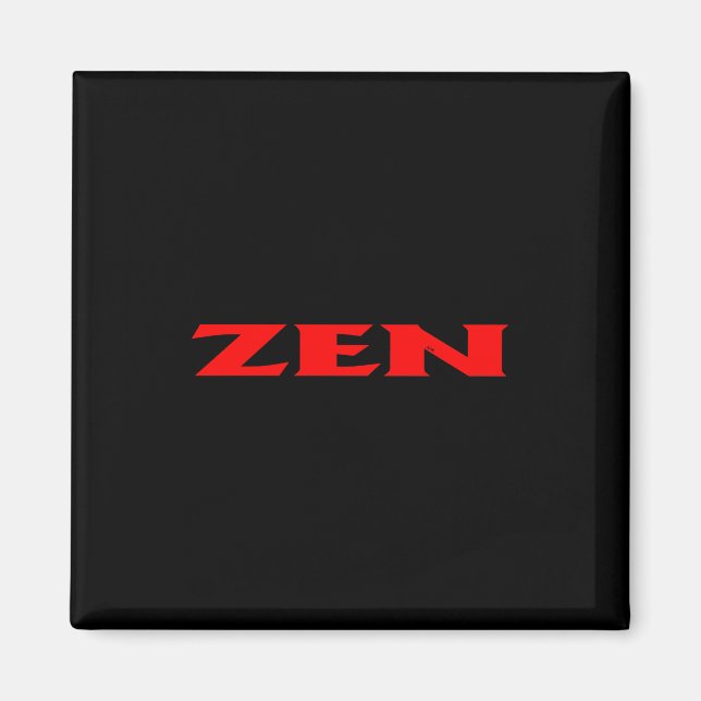 Zen red black square magnet (Front)