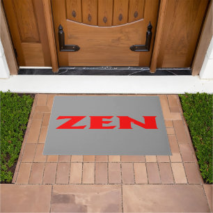 Zen red grey doormat