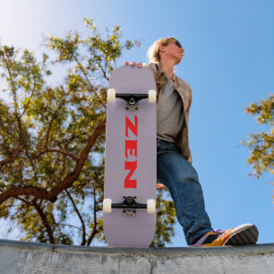 Zen red grey skateboard