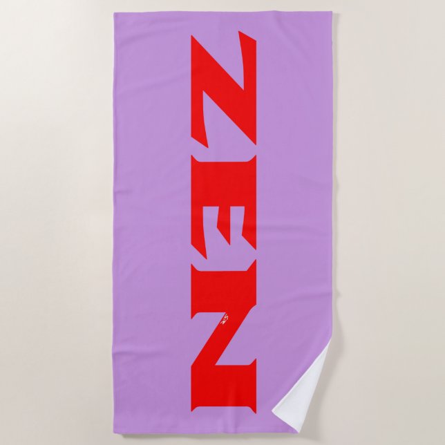 Zen red lilac beach towel (Front)