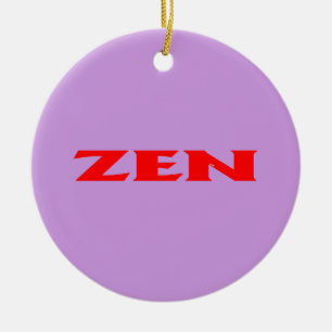 Zen red lilac round ceramic ornament