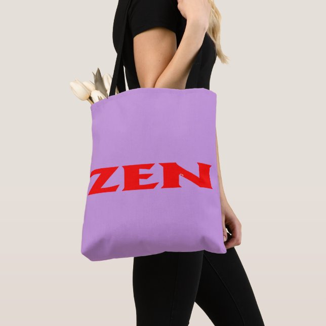 Zen red lilac shoulder tote bag (Close Up)