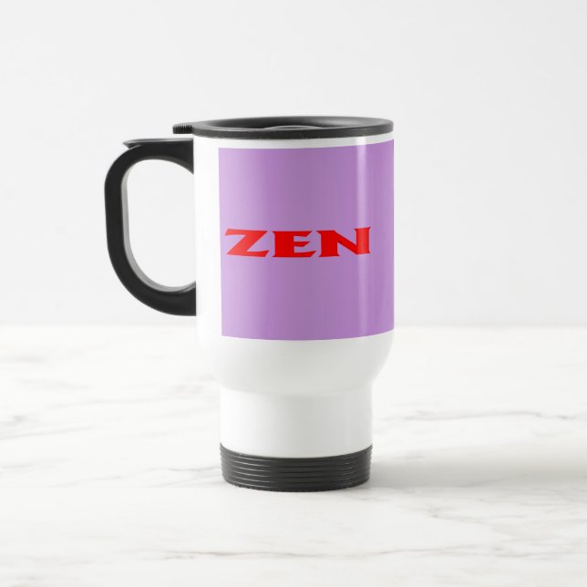 Zen red lilac travel mug (Left)