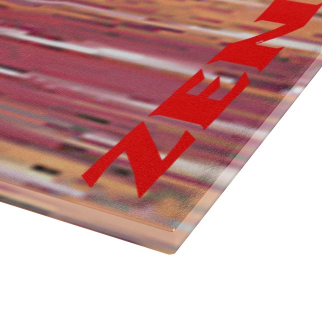 Zen red reeds glass cutting board (Corner)