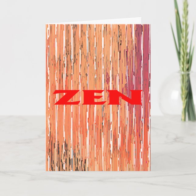 Zen red reeds greeting card (Front)