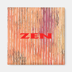Zen red reeds square magnet