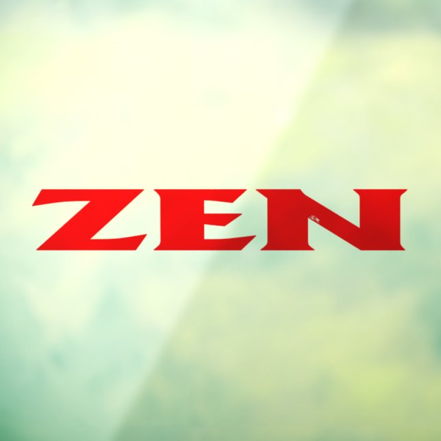 Zen red see-thru window cling back stick (Sheet 3)