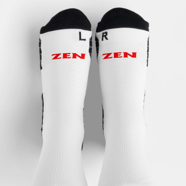 Zen red white inward high performance socks (Top)