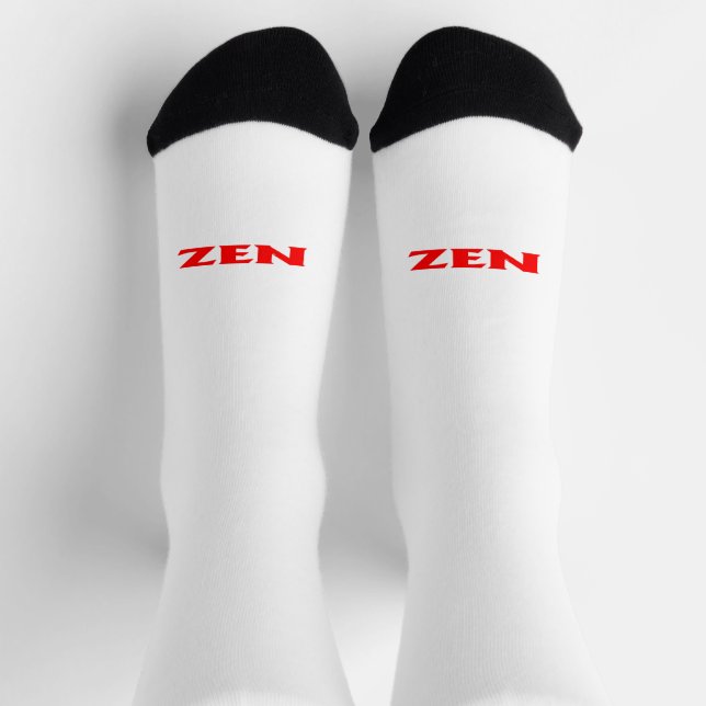 Zen red white inward premium socks (Top)