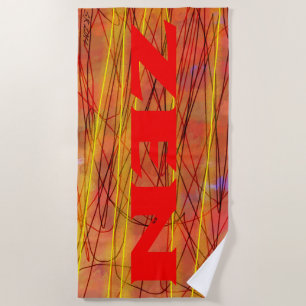 Zen red wire beach towel