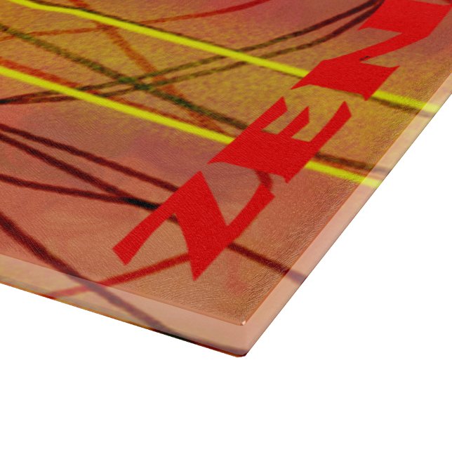 Zen red wire glass cutting board (Corner)