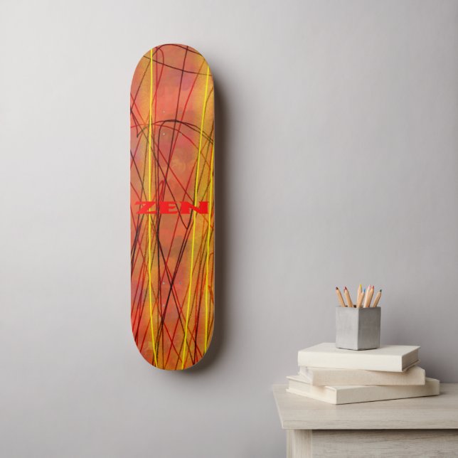 Zen red wire skateboard (Wall Art)