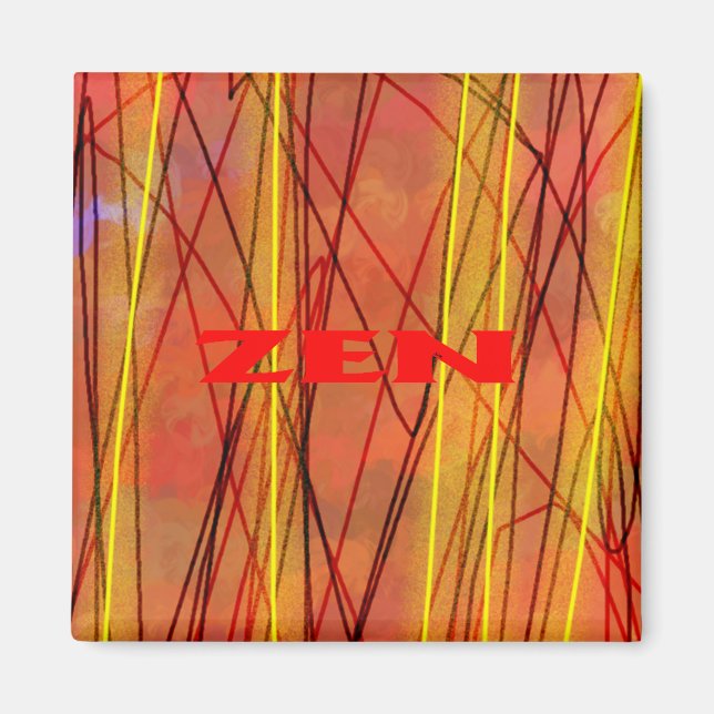 Zen red wire square magnet (Front)