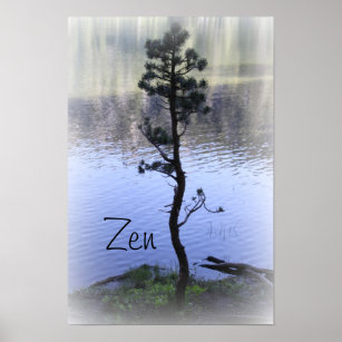 Zen Reflection- Water and Tree Poster