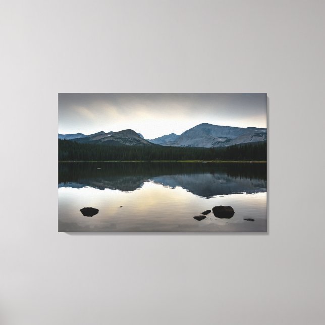 Zen Reflections in a Mountain Lake Canvas Print (Front)