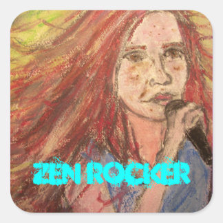 Zen Rocker Girl Square Sticker