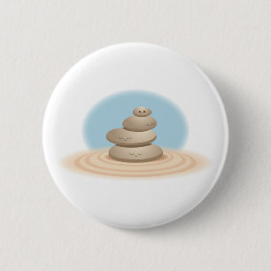 Zen Rocks 6 Cm Round Badge