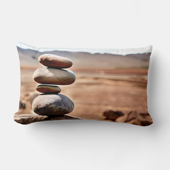 Zen Rocks Lumbar Pillow (Front)