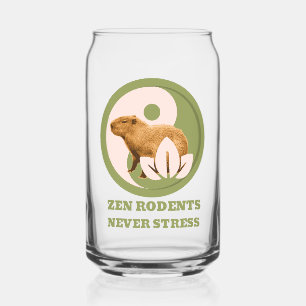 Zen Rodents Never Stress Capybara Humour Can Glass