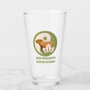 Zen Rodents Never Stress Capybara Humour Glass