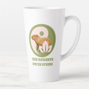 Zen Rodents Never Stress Capybara Humour Latte Mug