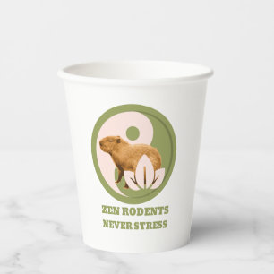 Zen Rodents Never Stress Capybara Humour Paper Cups