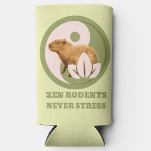 Zen Rodents Never Stress Capybara Humour Seltzer Can Cooler