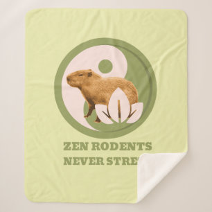 Zen Rodents Never Stress Capybara Humour Sherpa Blanket