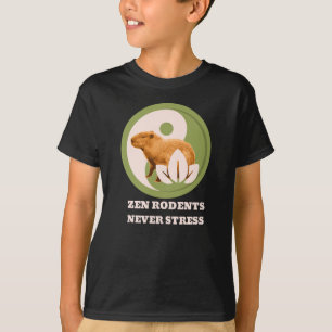 Zen Rodents Never Stress Capybara Humour T-Shirt