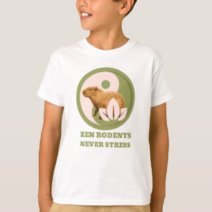 Zen Rodents Never Stress Capybara Humour T-Shirt