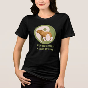 Zen Rodents Never Stress Capybara Humour Tri-Blend Shirt