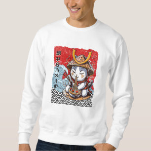 Zen Samurai Cat Noodle Delight  Sweatshirt