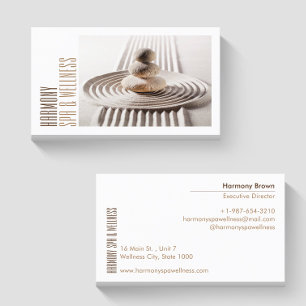 Zen Sand Stones Spa & Wellness White Business Card