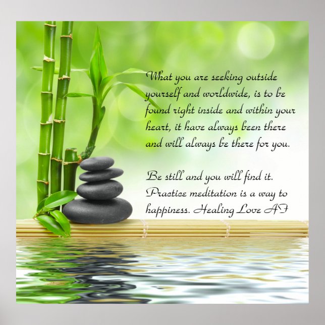 Zen,serenity,mediation,yoga,peace,happiness,rest Poster (Front)