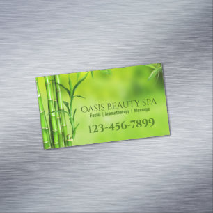 Zen SPA Salon Aromatherapy Massage Therapist Magnetic Business Card