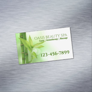 Zen SPA Salon Aromatherapy Massage Therapist Magnetic Business Card
